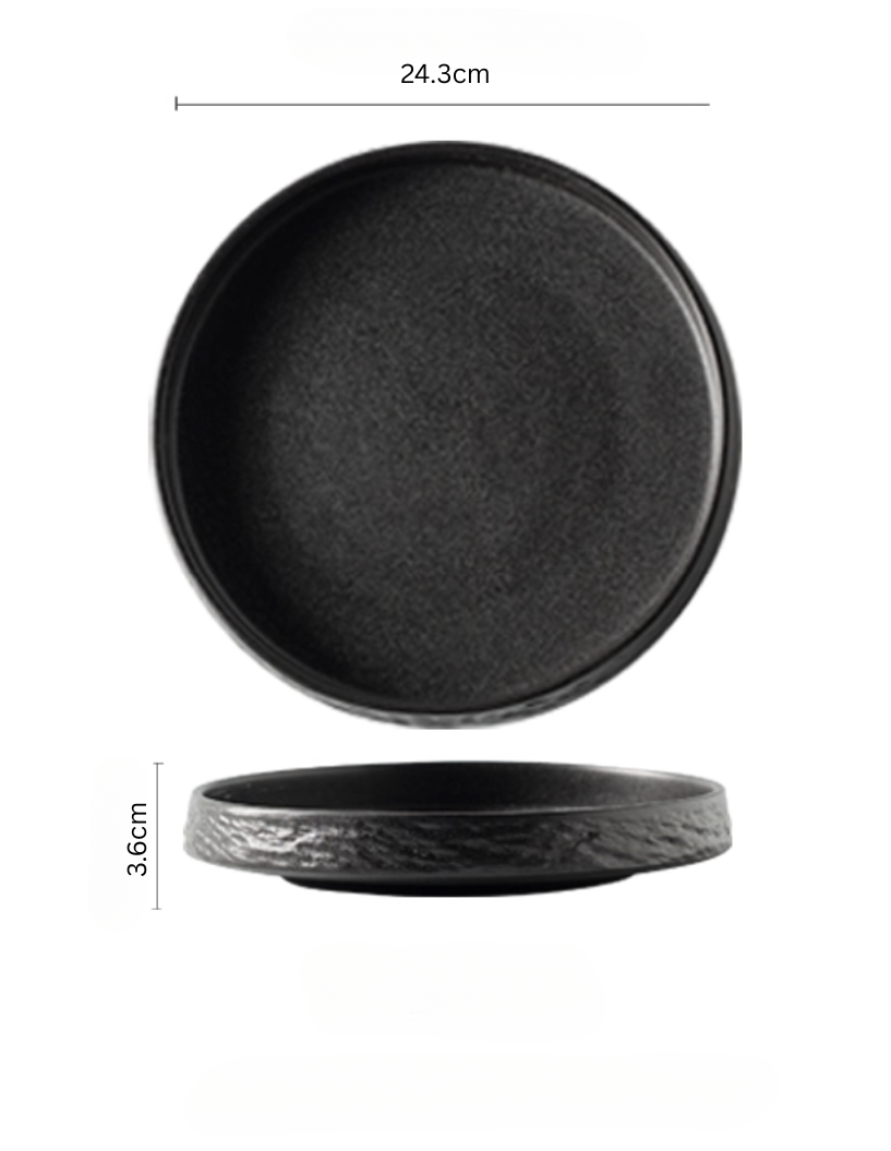 Black Deep Plate 24 cm / 9.5-inch by Simple Palette Singapore β dramatic dinner presentation, western mains