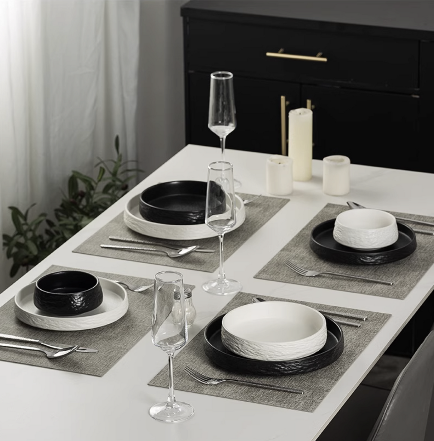 Dining table setting featuring Deep Plate β minimalist Singapore home dining inspiration