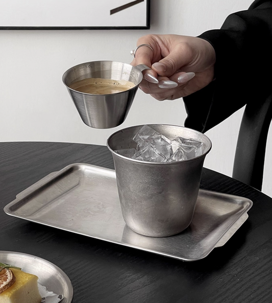 Stainless steel cup side profile showing elegant design Singapore commercial dinnerware