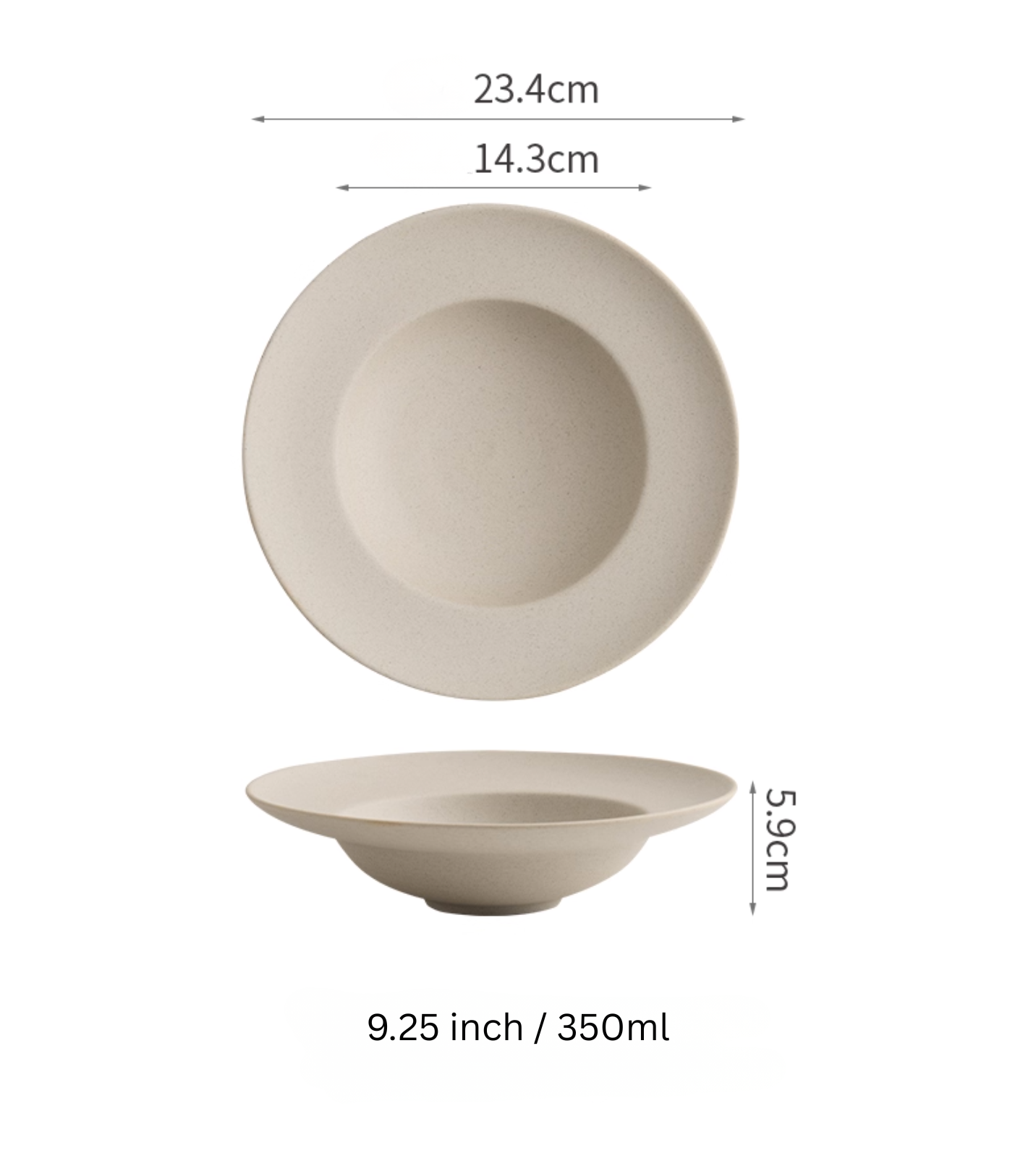 Straw Hat Bowl -Clay Series (Neutral)