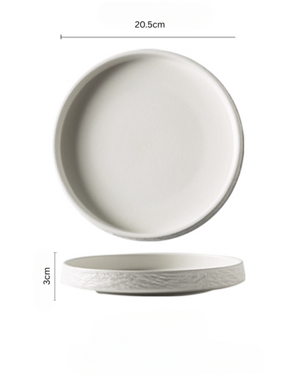 White Deep Plate 20.5 cm – compact size, high-fired porcelain, bowl for curry, ramen, Singapore home dining
