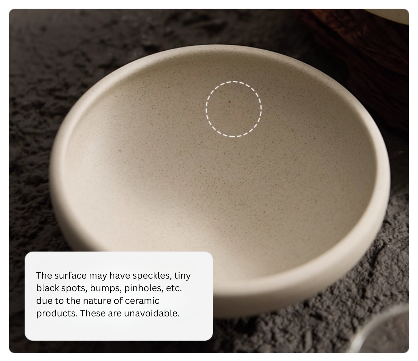Interior view of Simple Palette clay-series bowl, clean matte finish