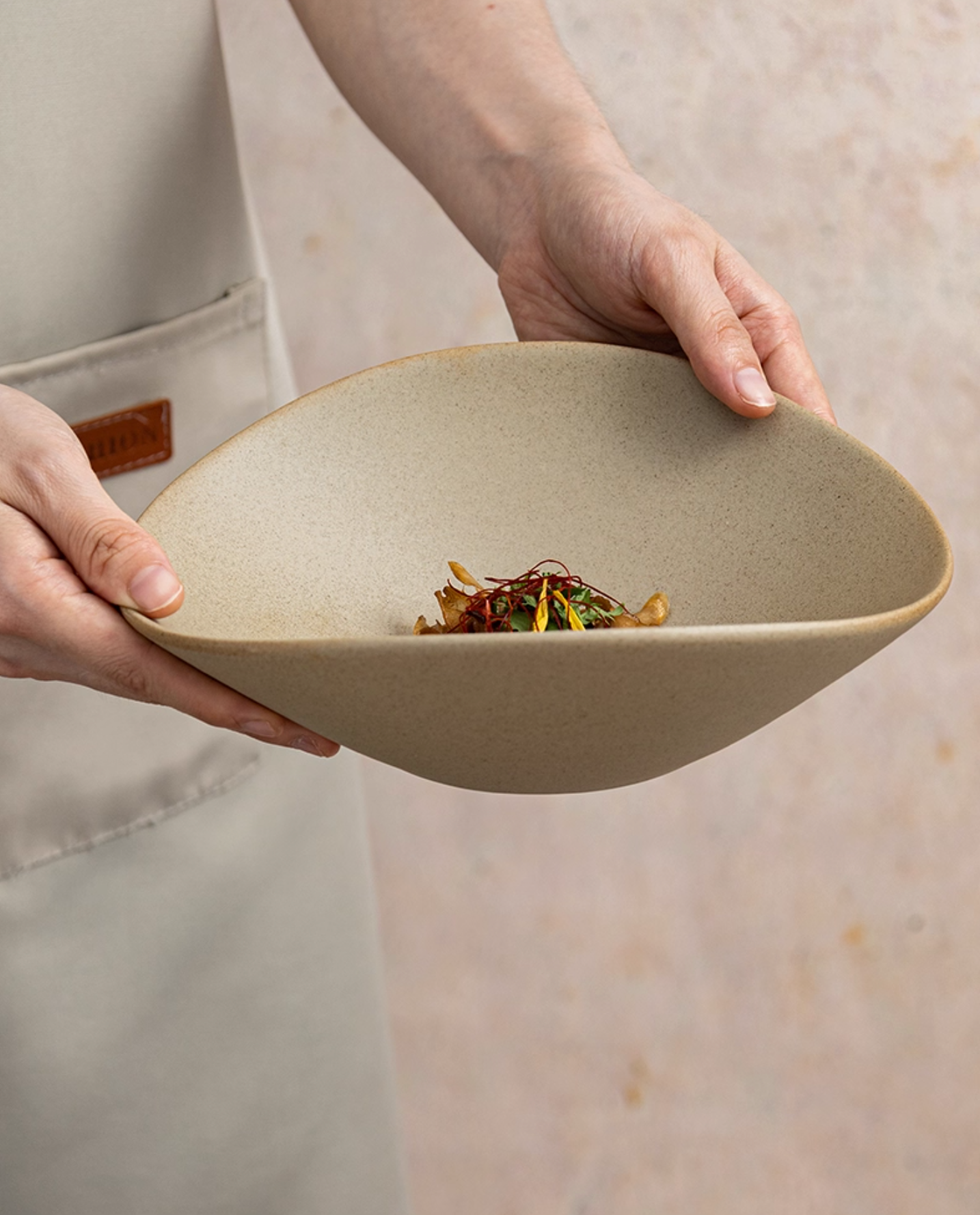 Deep Plate -Clay Series (Tan, Organic Shape)