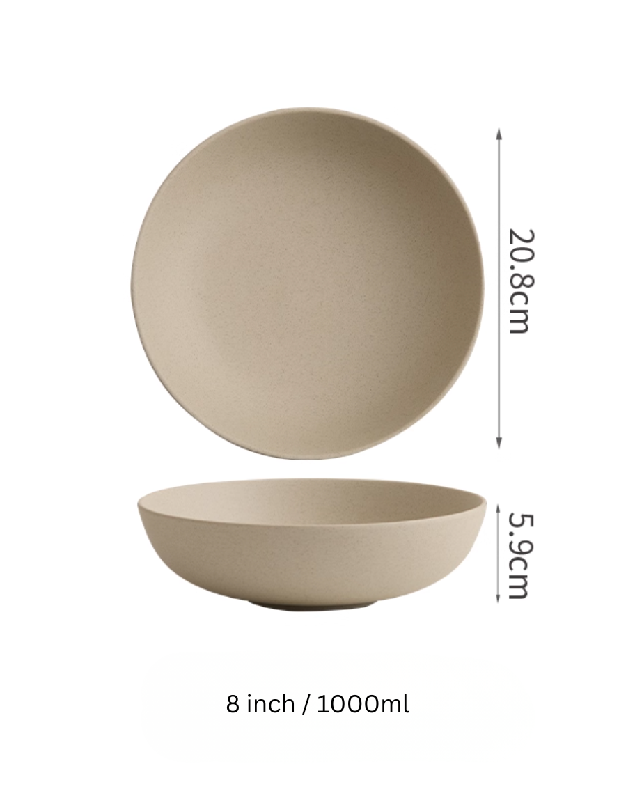 Side profile of Simple Palette XL Bowl – Clay Series showing height and curve 1000ml