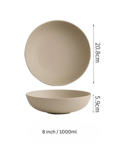 Side profile of Simple Palette XL Bowl – Clay Series showing height and curve 1000ml