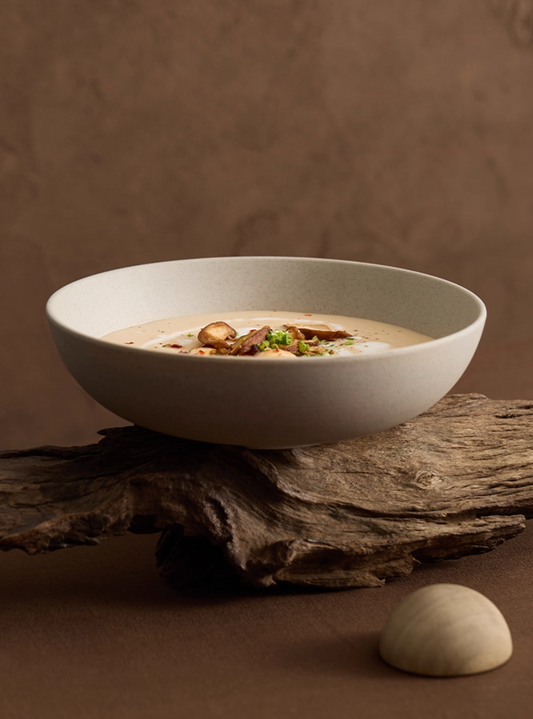 Simple Palette XL Bowl – Clay Series, front view, neutral matte ceramic