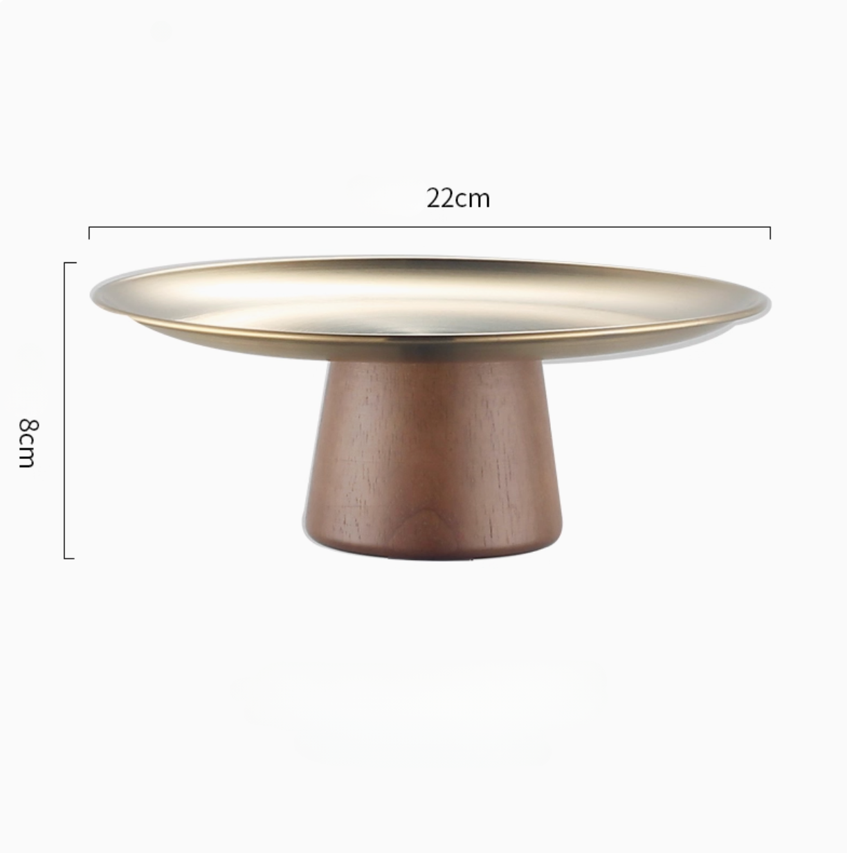 Gold large serving platter stand 22cm ideal for commercial dining and hotel presentation
