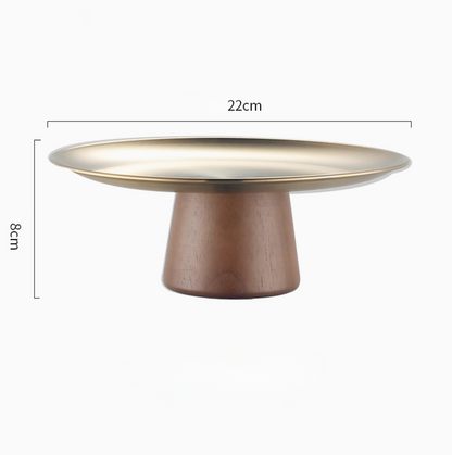 Gold large serving platter stand 22cm ideal for commercial dining and hotel presentation