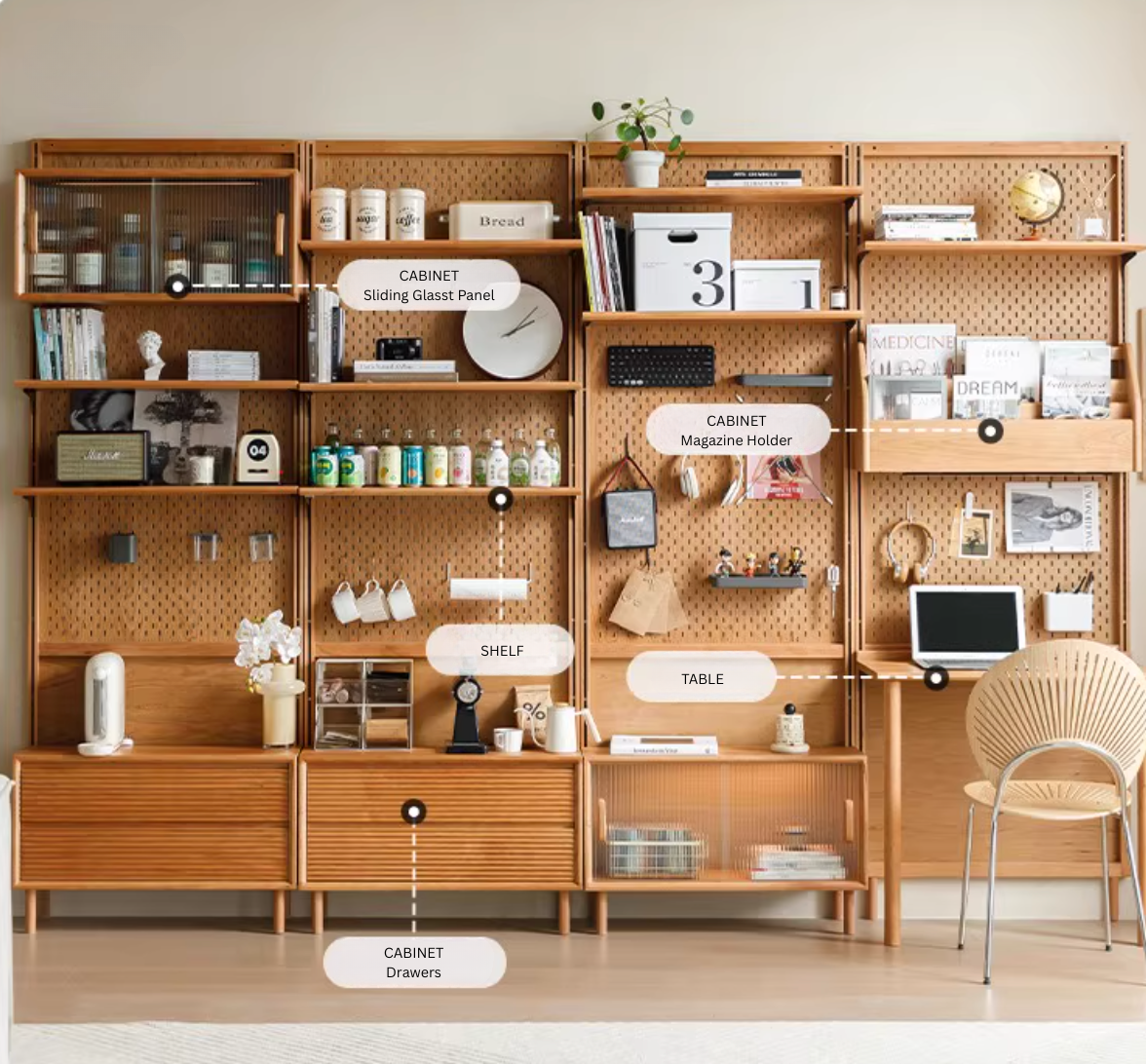 Top view of Moku cabinet layout – Simple Palette modular furniture Singapore