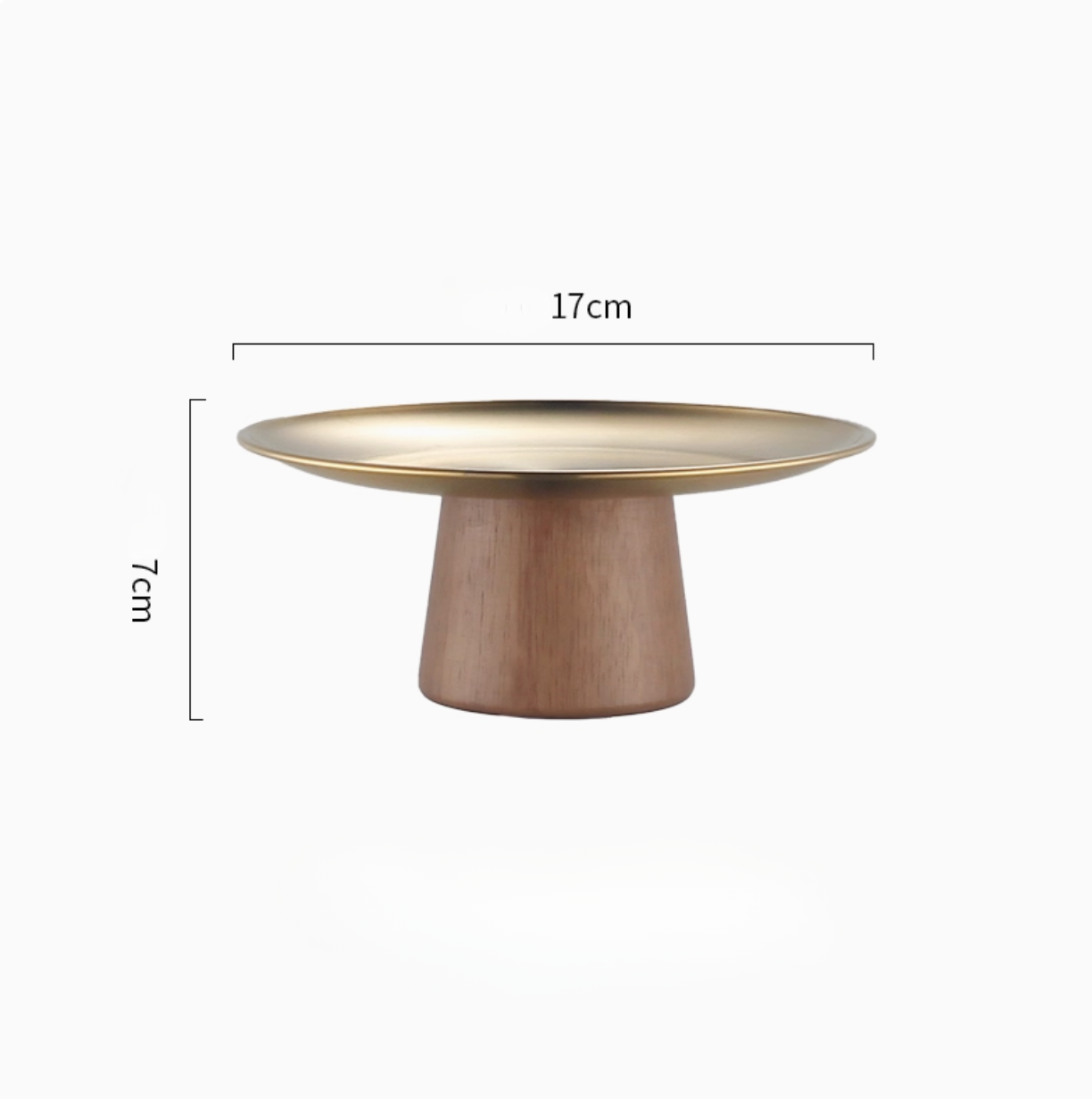 Small gold color serving platter stand 17cm perfect for restaurant and café use artisanal quality