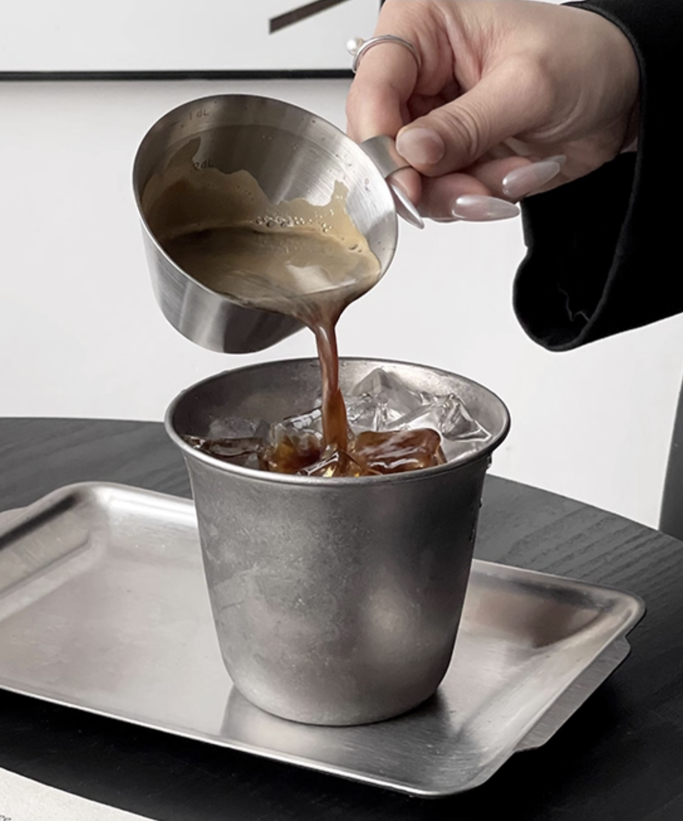 Stainless steel cup top view artisan crafted Singapore hospitality industry