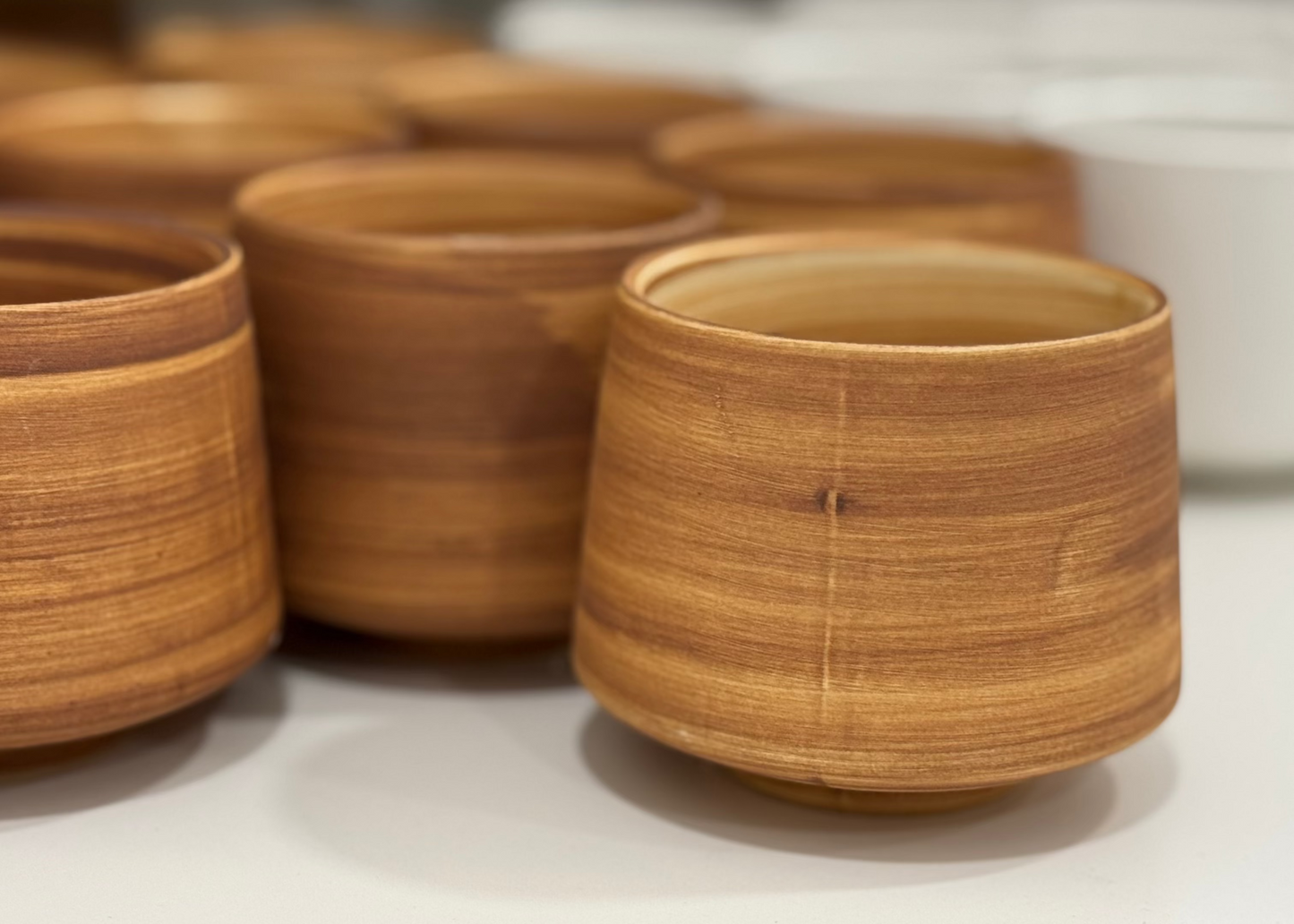 Textured surface handmade ceramic coffee cup without ears – artisanal mug Singapore