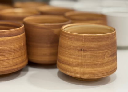 Textured surface handmade ceramic coffee cup without ears – artisanal mug Singapore