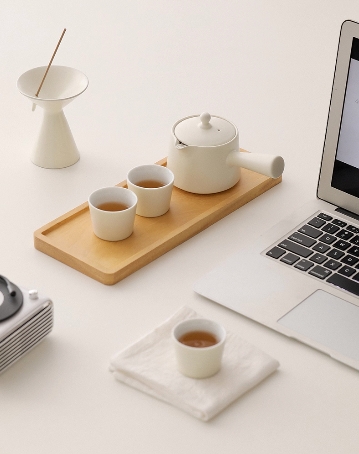 Artistic angle view of handcrafted Wabi Sabi teapot showcasing natural ceramic beauty