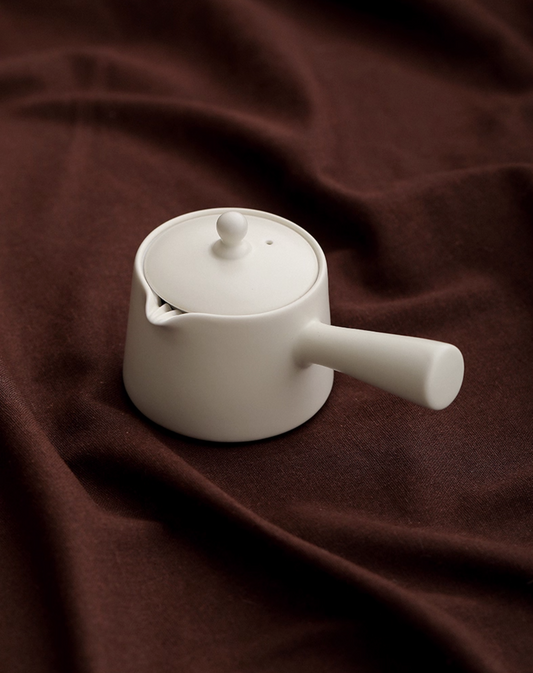 Handcrafted Wabi Sabi ceramic teapot with natural imperfections and artisanal design
